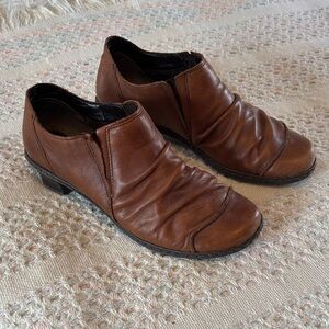Rieker Louise brown leather heeled booties sz 36 EU ~ 5/5.5 US